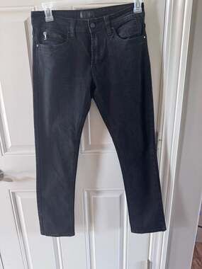 Steve's Jeans Black Coated Slim Fit Jeans 30/30